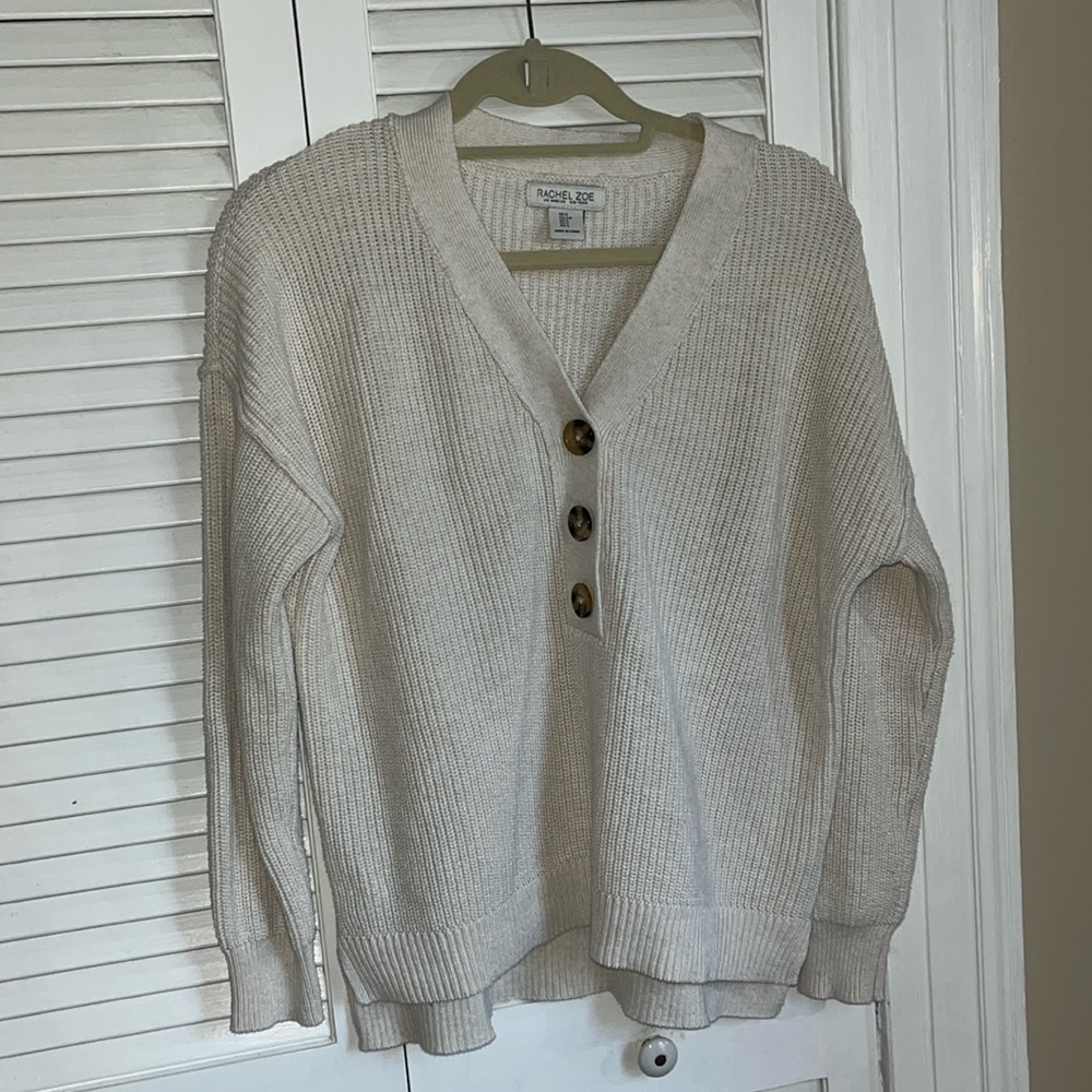 Rachel Zoe cream knit sweater